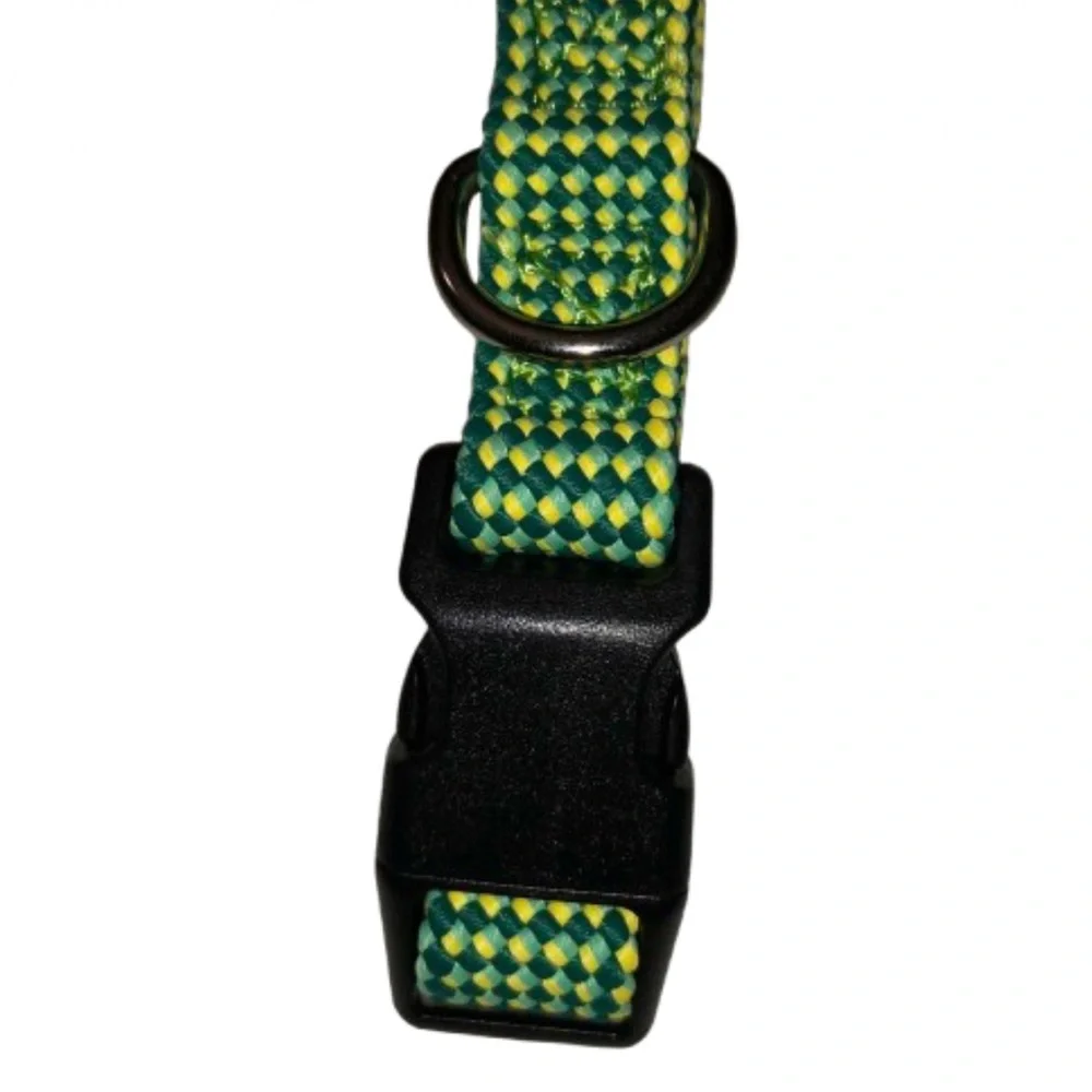2/$20 NEW LAKE & TRAIL Braided Dog Collar SMALL 10” - 15” Neck Size Green